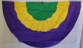 Mardi Gras Plain Solid Bunting Flag 3x5 ft New Orleans Purple Yellow Green - $18.11