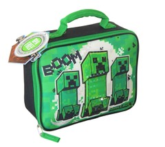 Minecraft Creeper Mojang Boys Kids BPA-Free Insulated Lunch Tote Bag Box Nwt - £12.97 GBP
