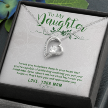 To My Daughter Deep in Your Heart From Mom Forever Necklace w Message Card - £44.78 GBP+