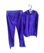 Juicy Couture Girls Size 14 Large Purple Velour 2 Piece Set Outfit Pull ... - $29.69