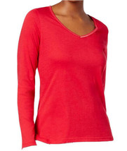 allbrand365 designer Womens Graphic Scoop Neck Top Size Small Color Red - $24.58