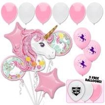 Pretty In Pink Unicorn Deluxe Balloon Bouquet - $27.99