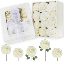Mothers Day Gifts for Mom Wife, Artificial Flowers Roses 25Pcs, Foam Sim... - £20.36 GBP