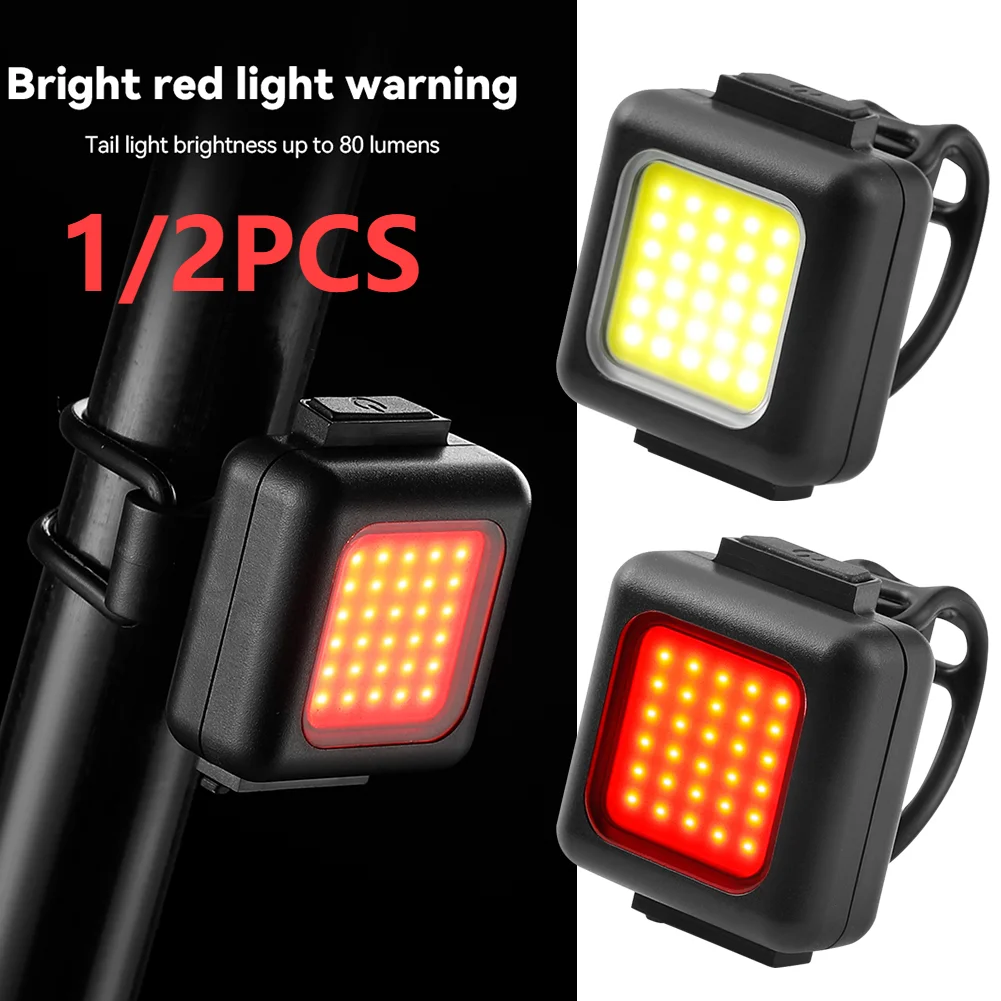 1/2pcs COB LED Bicycle Light 130LM/80LM Headlight Taillight 150mAh  MTB Bike - £9.03 GBP+