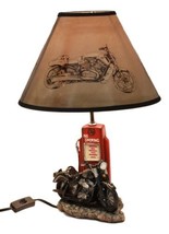 Ebros Old Fashioned Gas Pump Retro Bike Motorcycle Desktop Table Lamp W/ Shade - £63.92 GBP
