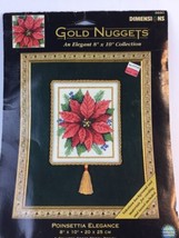 Dimensions Gold Nuggets POINSETTIA ELEGANCE XMAS Cross Stitch Kit - $24.24