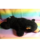 Omega Toy Floppy Black Bear Stuffed Animal Bean Bag Soft Plush 14&quot; - £11.66 GBP