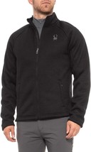 Spyder Men&#39;s Steller Full Zip Sherpa Lining Core Sweater Black Jacket Sm... - $44.99