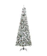 HOMCOM 9ft Pencil Snow Flocked Artificial Christmas Tree with Cones - $241.99