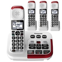 Panasonic KX-TGM420W Amp Cordless Phone Answering Machine and (3) Extra Handsets - £250.69 GBP