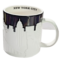 Starbucks 2012 New York City Black White 3D Relief Series Coffee Mug 16oz - £26.56 GBP