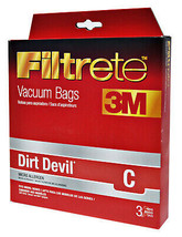 3M Filtrate Dirt Devil Style C Vacuum Bags - £3.14 GBP