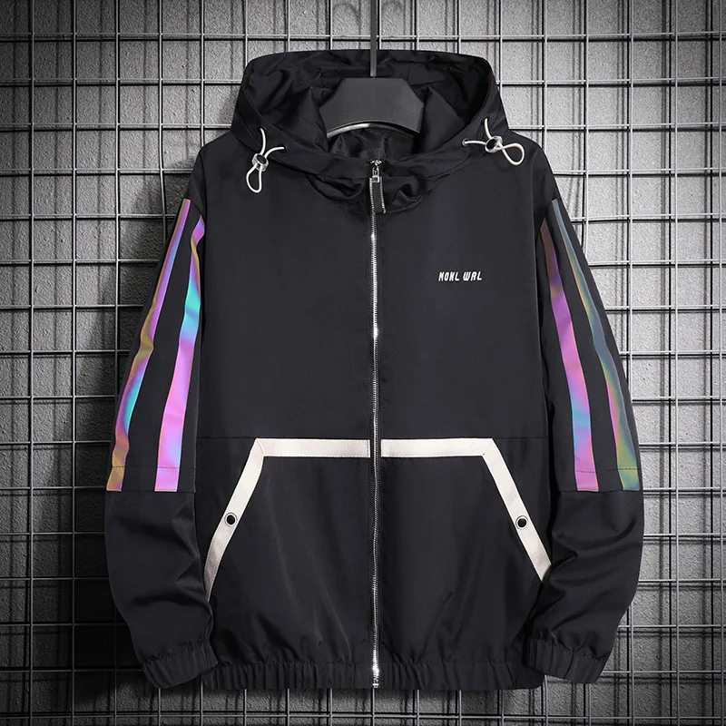 Hip Hop Jacket Mens Harajuku Windbreaker Jacket  Street Dance Jacket Coat 2021   - $208.33