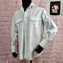 Vtg 80s Karman Western Pearl Snap Knöpfe Herren XL Hemd Langärmelig Kragen - $41.15