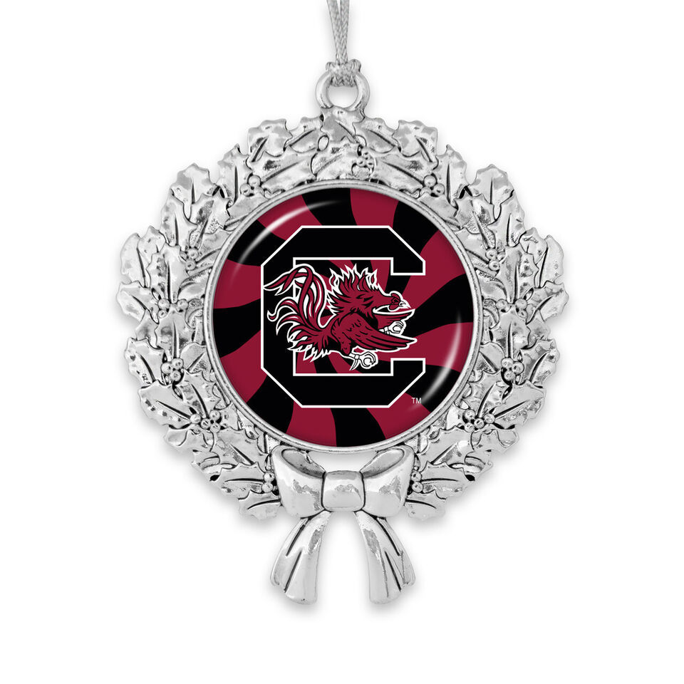 62007 South Carolina Peppermint Stripe Wreath Christmas Ornament