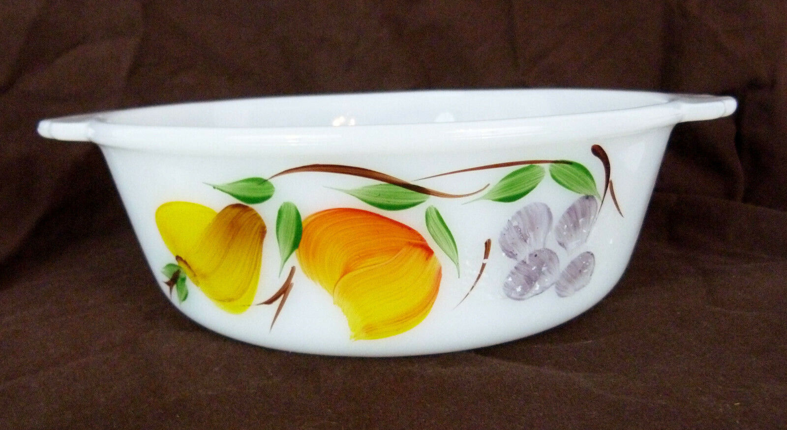 Primary image for Anchor Hocking Fire King 447 Gay Fad Studios Fruit 1 1/2 Quart Casserole Dish 13