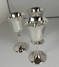 Silverplate Wine Water  Goblets 2 6x3&quot; 1 6.25x3 Inches Made in India New No Box - £14.20 GBP