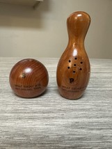 Bowling Pin And Ball Salt And Pepper Shaker Marked Gatlinburg Tennessee - $11.30