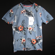 Craft &amp; Flow Voyage Men&#39;s Hawaiian Hibiscus Floral T-Shirt Blue Size Large - $18.00