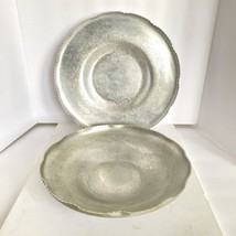 Vintage Wilson Specialties Aluminum Bowl &amp; Tray Set Hand Wrought Made in... - £23.99 GBP