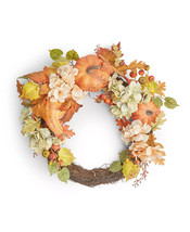 Martha Stewart Collection Fall Leaves Asymmetrical Wreath 21&quot; X 18&quot; New - £23.69 GBP