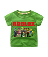 WM Roblox Kid Child T Shirt T-shirt Short Sleeve Summer Green Type Family - £8.75 GBP