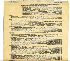 Pompeian Grill Room Dinner Menu Congress Hotel Chicago Illinois 1935 - $74.47