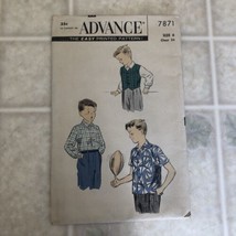 Vintage 1950&#39;s Advance Pattern 7871 Size 6 Chest 24&quot; BOYS BUTTON DOWN SH... - £15.10 GBP