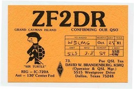 QSL Card ZF2DR Grand Cayman Island 1981 Sir Turtle - £10.89 GBP