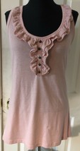 Target Xhilaration Pink Sleeveless Top Shirt W/ Ruffles &amp; Buttons Women’... - £7.72 GBP