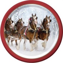 Clydesdales 9 Inch Paper Plates 8 Pack Winter Christmas Party Tableware - £12.82 GBP