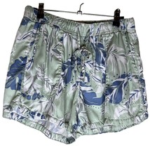 Cynthia Rowley 100% Lyocell Women Size Medium Tropical Shorts green blue white l - £16.51 GBP