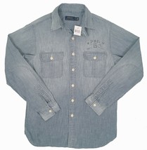 NEW Polo Ralph Lauren Chambray Shirt!   Faded Denim Blue With Vintage US Eagle - £63.94 GBP