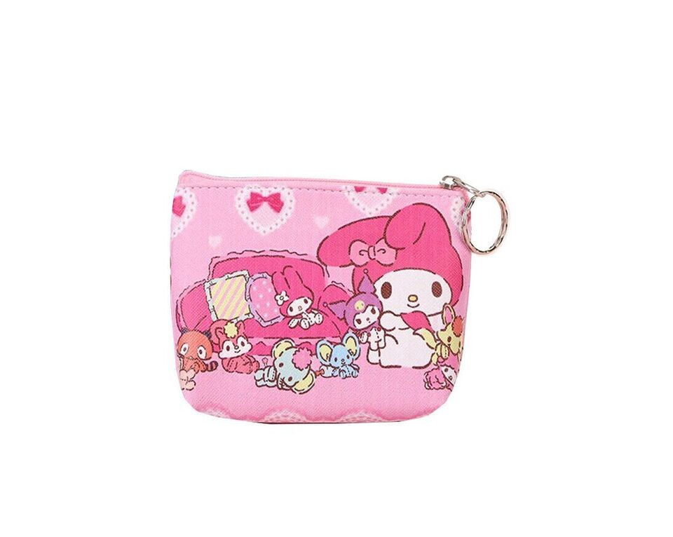 4 in x 4.5 in PU Leather Hello Kitty and My Melody Coin Purses with Key Ring - $4.99