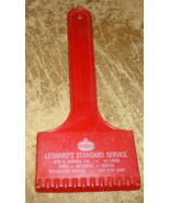 vintage 9&quot; long plastic advertising ice scraper leonards standard servic... - £7.88 GBP