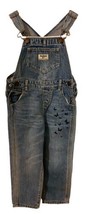 Oshkosh B'Gosh Overalls Denim Jeans Girls Size 4T Blue Butterfly Flower Patches - £11.28 GBP