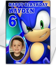 SONIC Photo Upload Birthday Card - Personalised Disney Birthday Card - £4.40 GBP