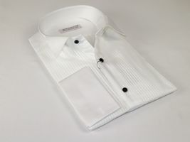 Mens 100% Italian Cotton Tux Formal Shirt SORRENTO Turkey 4846 White Wing tip image 5