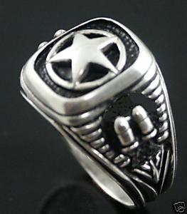 Texas Star Silver bullet Pistolero ring Sterling Silver - £61.55 GBP