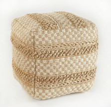 18" Tan Jute Ottoman - $3,282.71 MXN