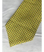 Brooks Brothers Makers Repp Tie Yellow Blue Design Silk - $14.02 CAD