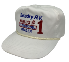 Vintage Beaudry RV Hat Cap Snap Back White Rope #1 Fleetwood Dealer One Size - £15.52 GBP