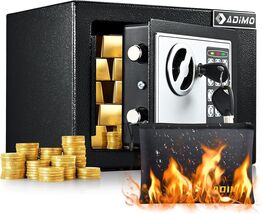 Secure 0.23 CuFt Safe Box with Key and Pass Code - Ideal for Dorms and O... - $83.11