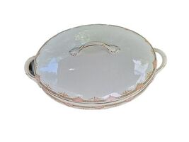 Antique Mercer Gold Trim Floral Round Covered Serving Dish - $11.88
