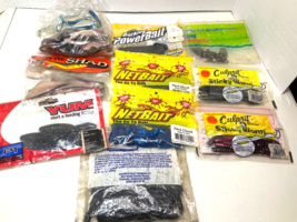 Fishing Lures Soft Plastic Big Lot Of Mixed New Creature, Worms, Shad (1... - $19.53 CAD