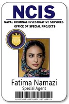 FATIMA NAMAZI Special Agent from NCIS Los Angeles pin Fastener Name Badge Hallow - £12.78 GBP