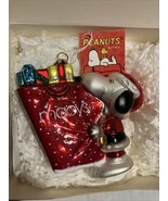 SNOOPY PEANUTS CHARLIE BROWN POLONAISE KURT ADLER BLOWN GLASS ORNAMENT M... - £28.10 GBP