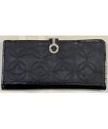 Vera Bradley Quilted Wallet Black Card ID Pocket Zippered Coin Compartment - $22.00