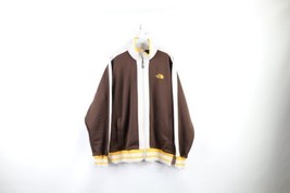 Vtg The North Face Mens Large Distressed Spell Out Full Zip Track Jacket Brown - $59.35