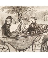 1868 The Cut Direct Art Victorian Era Print Carriage Wagon Hats - $584.73 MXN